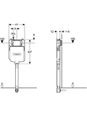 Geberit Sigma 109.791.00.1 Alaturka Gömme Rezervuar, 8cm