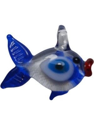 El Yapımı Murano Cam Nazar Boncuklu Balık Kolye Ucu