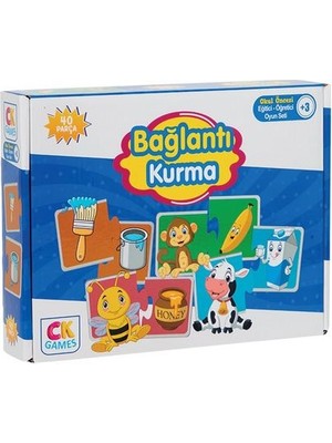 Zetka Ck Games Bağlantı Kurma Okul Öncesi Oyun Seti +3 Yaş Eğitici Öğretici 40 Parça Puzzle Oyun Seti