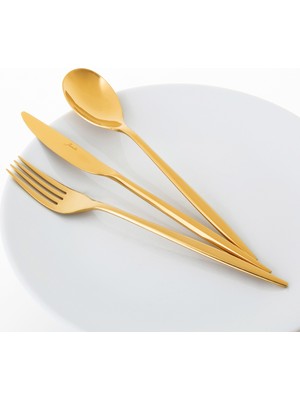 Jumbo 5800 Apollo 12 Kişilik 84 Parça Titanyum Gold Çatal Kaşık Bıçak Takımı