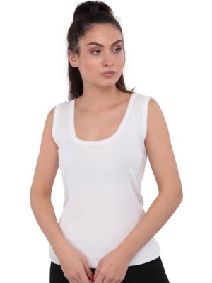 Tutku 6 Adet Beyaz Renk Kalın Askılı Kroşetalı Atlet