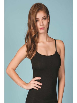 Berrak 2 Adet Siyah Renk Ip Askılı Atlet