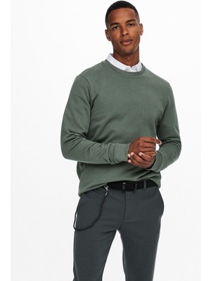 Only & Sons Ceres Life Crew Neck Noos Erkek Yeşil Sweatshirt 22018683-21