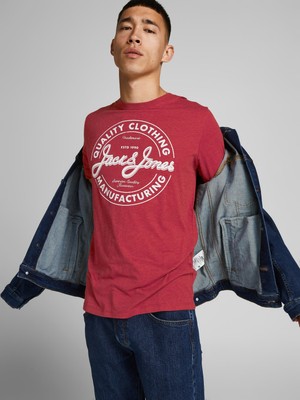 Jack & Jones Jeans Tee Ss O-Neck Noos 21/22 Erkek Kırmızı Tshirt 12190510-17