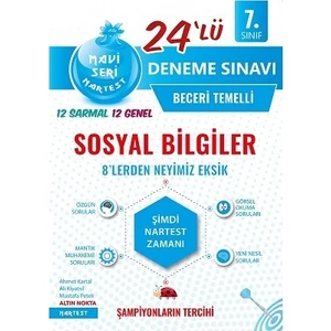 Nartest Yayınevi 7. Sınıf Nar Tanesi Sosyal Bilgiler Beceri Temelli 24'lü Deneme Sınavı