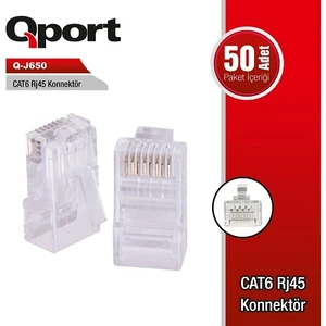 Cat6 Utp Q-J650 RJ45 50LI Paket Plastik Konnektör