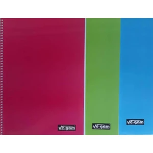 Ve-Gam A4 Spiralli Çizgili Defter 120 Yaprak 3'lü