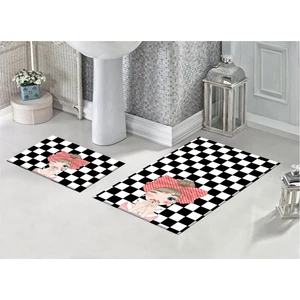 Pusula Home Damalı Kız 3D Desenli Dijital Baskılı Banyo Paspası