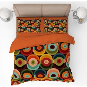 Pusula Home Retro Geometri Desenli 3D Dijital Baskılı Nevresim Takımı Tek Kişilik