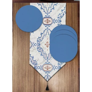 Pusula Home Mermer Zeminli Çini Desen 6'lı Supla ve Runner Set