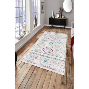 Cappio Halı Cappio Eskitme Kilim Desenli Peru Stili Halı (Makine'de Yıkanabilir)