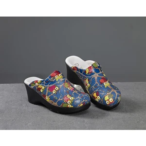 Lacivert Baykuş Temalı Ortopedi Yüksek Topuklu Medikal Sabo Terlik Hemşire Terliği Doktor Terliği Hastane Terliği