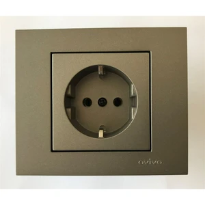 Çağatay Elektrik Çağatayelektrik Ovivo Grano Antrasit Topraklı Priz Mekanizma+Çerçeve