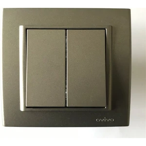 Çağatay Elektrik Çağatayelektrik Ovivo Mina Antrasit Komütatör (Ikili Anahtar) Mekanizma+Çerçeve