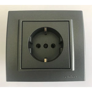 Çağatay Elektrik Çağatayelektrik Ovivo Mina Füme Topraklı Priz Mekanizma+Çerçeve