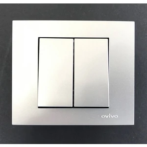 Çağatay Elektrik Çağatayelektrik Ovivo Grano Gümüş (Silver) Komütatör (Ikili Anahtar)  Mekanizma+Çerçeve