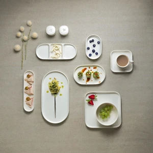 Nude Krem 38 Parça Kare Kahvaltı ve Yemek Takımı