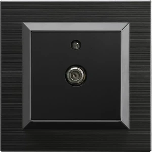Çağatay Elektrik Çağatayelektrik Ovivo Quantum Siyah Siyah F Tip Uydu Tv Prizi Mekanizma+Çerçeve