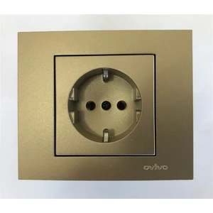 Çağatay Elektrik Çağatayelektrik Ovivo Grano Titanyum Topraklı Priz Mekanizma+Çerçeve