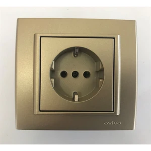 Çağatay Elektrik Çağatayelektrik Ovivo Mina Titanyum Topraklı Priz Mekanizma+Çerçeve