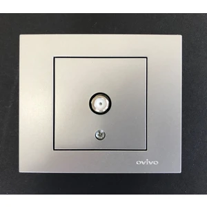 Çağatay Elektrik Çağatayelektrik Ovivo Grano Gümüş (Silver) F Tip Uydu Tv Prizi Mekanizma+Çerçeve