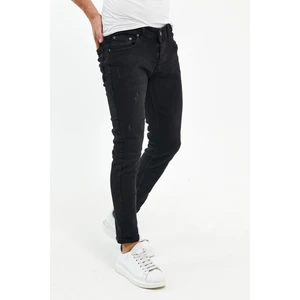 Erkek Pantolon Skinny Fit Likralı Koyu Siyah Tırnaklı