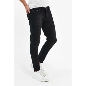 Erkek Pantolon Skinny Fit Likralı Düz Siyah