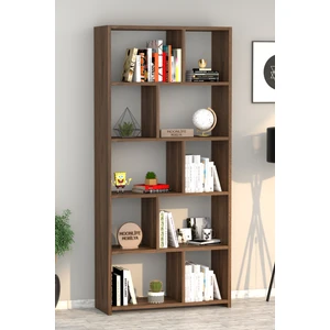Mobilya Modern Suntalam Ceviz Kitaplık 70x160x20 cm Minimalist Tasarım Ev Ofis Kullanımına Uygun