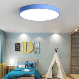 Modern LED Çocuk Odası Sıva Üstü Plofonyer ÇAP.40CM 3000K Pastel Mavi