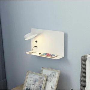 Raf Okuma Lambalı Aplik USB Şarj Girişli 3000K Beyaz