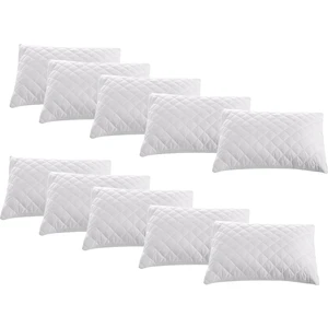 INTER Z 10'lu Set Yastık Koruyucu, Tela Yüzeyli Kapitone Desenli Yastık Alezi, 50 x 70 cm