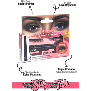 Manyetik Eyeliner'lı Mıknatıslı Doğal Ipek Takma Kirpik Ekstra Yoğun
