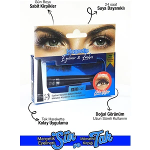 Manyetik Eyeliner'lı Mıknatıslı Doğal Ipek Takma Kirpik Orta Yoğun