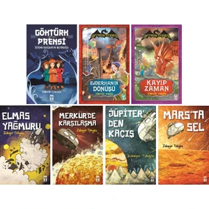 İlk Genç Timaş Zübeyir Tokgöz Seti 7 Kitap / Göktürk Prensi - Ahi Evran Efsanesi - Elmas Yağmuru - Merkür'de Karşılaşma - Jüpiter'den Kaçış - Mars'ta Sel