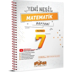 Spoiler Yayınları 7. Sınıf Yeni Nesil Matematik Defteri Yeni 2022