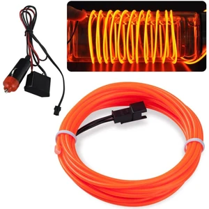Araç Içi Torpido Şerit Ledi Renkli Ip Neon LED 2 Metre Turuncu Koyu