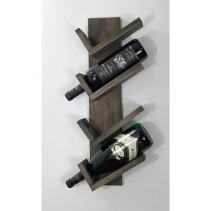 O&A Wood Doğal Ahşap Vintage Şaraplık, Şarap Rafı, 4'lü Retro Ahşap Şaraplık, Ceviz