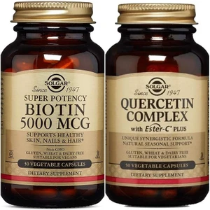 Biotin 5000 Mcg 50 Kapsül+Solgar Quercetin Complex With Ester-C Plus 50 Tablet