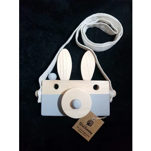 Ahşap Tavşan Fotoğraf Makinesi - Gri