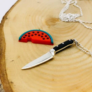 Butik Gümüş 3D Şef Bıçak Gümüş Kolye (BG-KLY-657)
