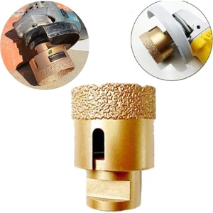 Mermer Granit Panç Fayans Beton Kaya Delme Ucu 35MM Sarı Elmas Avuç Taşlama Uyumlu (M14) Karot Delik