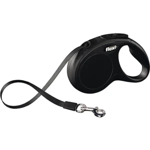 Siyah New Classic Şeritli Otomatik Gezdirme Tasması 5m Small