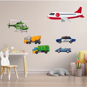 Echo Home Büyük Boy Uçak ve Araçlar Çocuk Odası Duvar Sticker