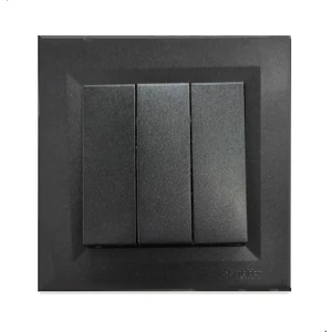 Schneider Electric Asfora Antrasit Üçlü Anahtar + Çerçeve