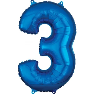 Parti Sürprizi Mavi Renk 3 Rakam Folyo Balon 100 cm