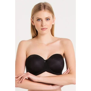 Magic Form 7038 Kadın Siyah Düz Kumaşlı Büyük Beden Ince Süngerli Askısız Straplez Sütyen