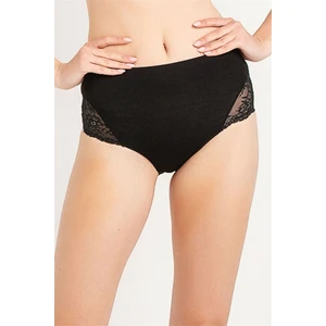 Magic Form 626 Kadın Siyah Geniş Kenarlı Penye Kumaşlı Az Dantelli Normal Külot