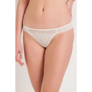 Magic Form 692 Kadın Ekru Brode Dantelli Brazil String Külot