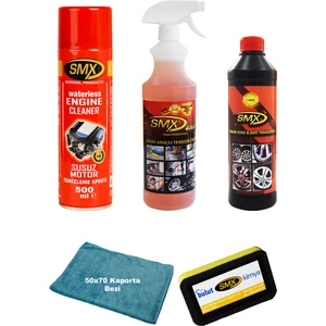 Demirtozu & Jant Temizleyici / Gold Nano Genel Amaçlı Temizleyici / Susuz Motor Temizleme ve Koruma Spreyi / 50X70 Mikrofiber Kaporta Bezi / Sünger Hediye