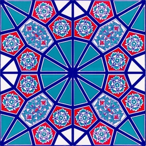 Kütahya Çini Yapı Tasarım  AC03 20X20 cm 4 Adet Çini Karo